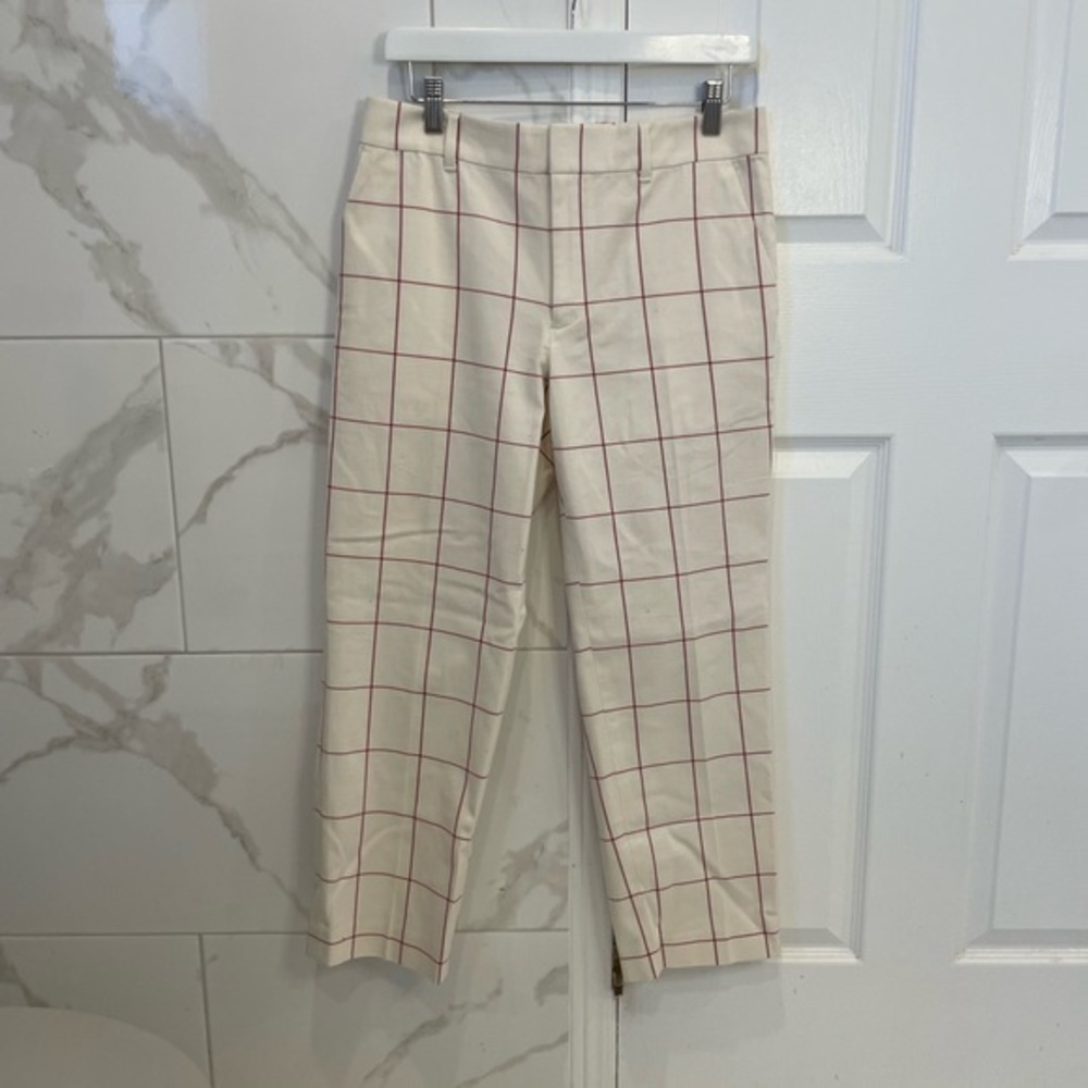 Club Monaco | Marie Pant: Creamy Beige & Pink Ankle Pants - Picture 10 of 17